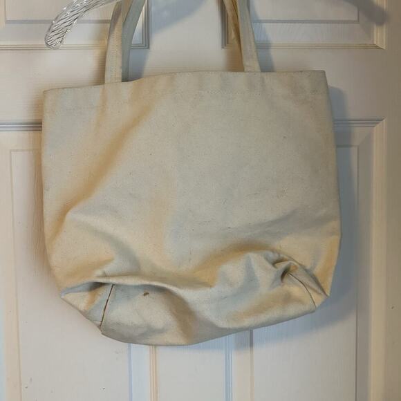 Psycho Bunny Beige Colorful Canvas Tote Bag - Picture 5 of 8